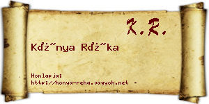 Kónya Réka névjegykártya